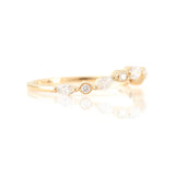 Diamond Crown Ring 18k gold stackable ring side view