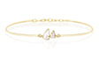 Diamond Double Pear Rose Cut Bangle 18k gold Stackable design