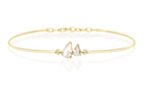 Diamond Double Pear Rose Cut Bangle 18k gold Stackable design