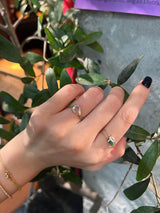 Diamond & Emerald Curvature Supreme Ring 18k gold engagement ring on model