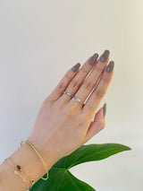 Diamond Frame Ring pt 900 Stackable ring on model