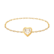 Diamond Heart Chain Ring 18k gold Stackable ring