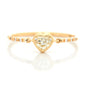 Diamond Heart Petite Circle Ring 18k gold engagement ring