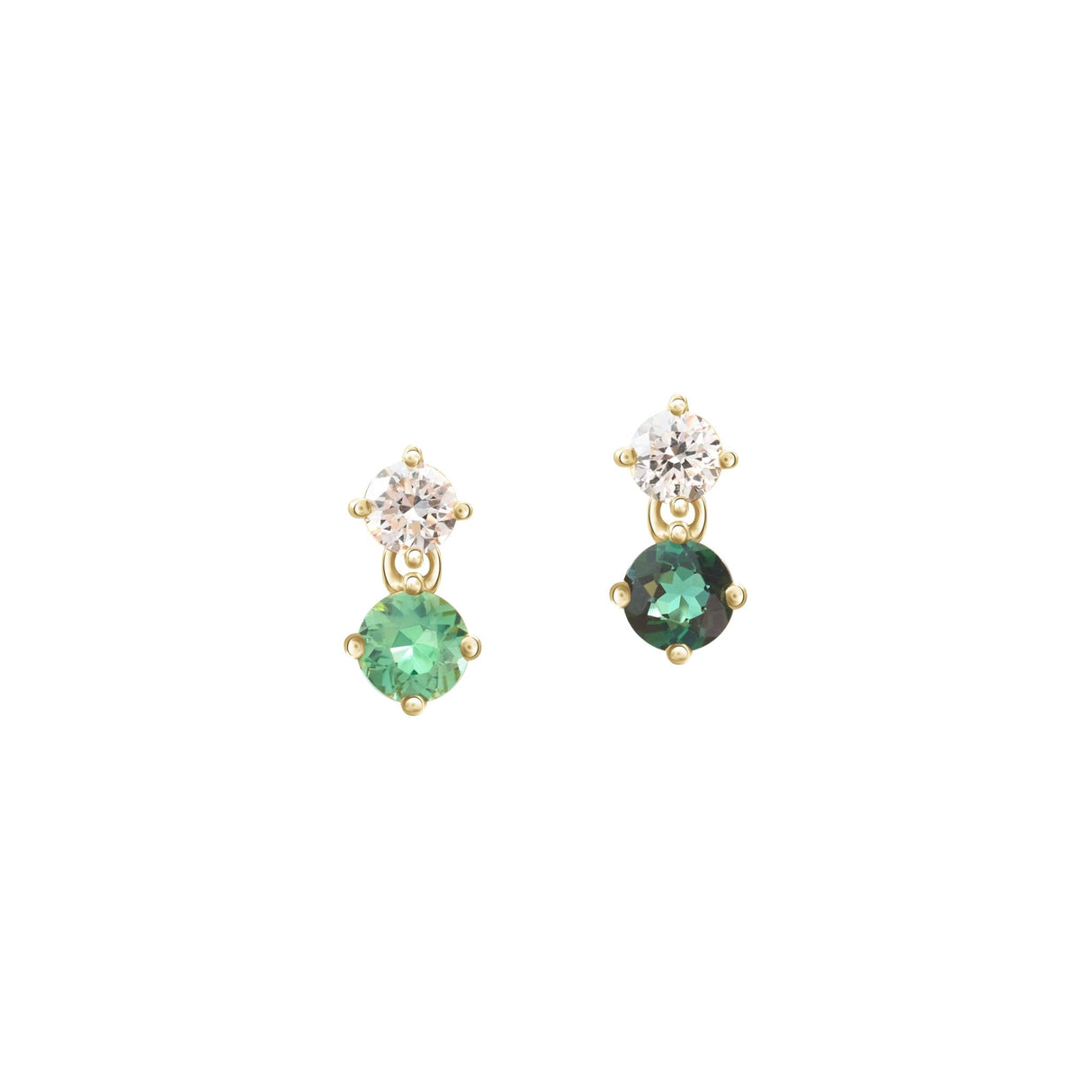 Diamond & Lagoon Tourmaline Flutter Earrings