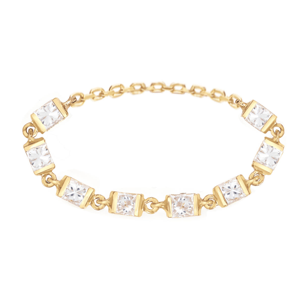 Diamond Links Chain Ring 18k gold Stackable ring