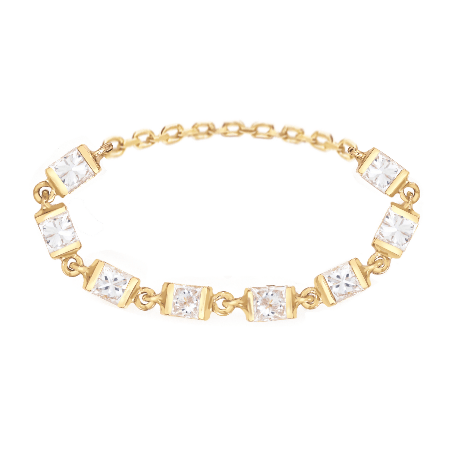 Diamond Links Chain Ring 18k gold Stackable ring
