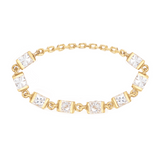 Diamond Links Chain Ring 18k gold Stackable ring