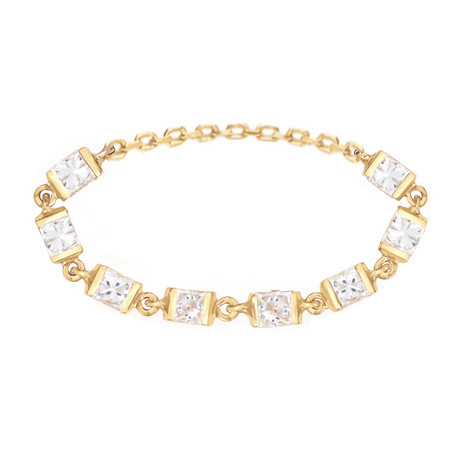 Diamond Links Chain Ring 18k gold Stackable ring