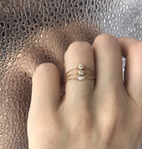 Diamond Marquise Chain Ring 14k gold Stackable ring