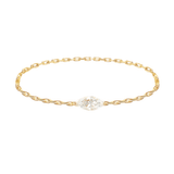 Diamond Marquise Chain Ring 14k gold Stackable ring