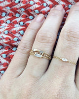 Diamond Marquise Chain Ring 14k gold Stackable ring on model