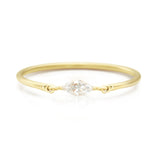 Diamond Marquise Petite Circle Ring 14k gold stackable ring