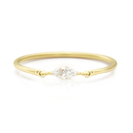 Diamond Marquise Petite Circle Ring 14k gold stackable ring
