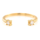 Diamond Open Ring 18k gold Stackable ring