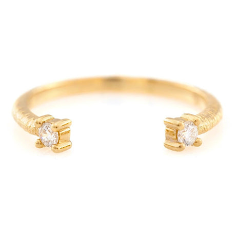 Diamond Open Ring 18k gold Stackable ring