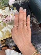 Diamond Open Ring 18k gold Stackable ring on model