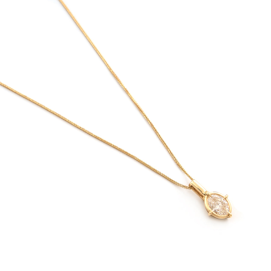 Champagne Diamond Compass Necklace