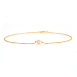 Diamond Petite Button Bracelet 18k gold stackable design