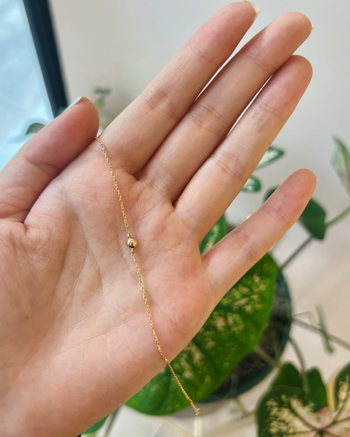 Diamond Petite Button Bracelet 18k gold stackable design 2