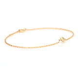 Diamond Petite Button Bracelet 18k gold stackable design 3