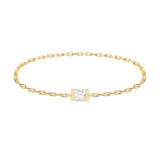 Diamond Princess Cut Chain Ring 14k gold Stackable ring