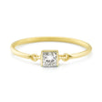 Diamond Princess Cut Petite Circle Ring 14k gold stackable ring