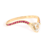 Diamond & Ruby Curvature Ring 18k gold engagement ring side view