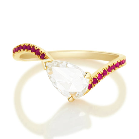 Diamond & Ruby Curvature Supreme Ring 18k gold engagement ring