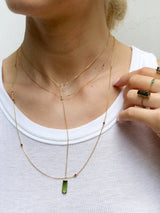 Diamond & Ruby Dot Necklace