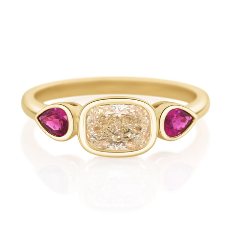 Diamond & Ruby Eternal Ring 18k gold engagement ring