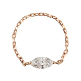 Diamond Supreme Marquise Chain Ring 18k pink gold Stackable ring 