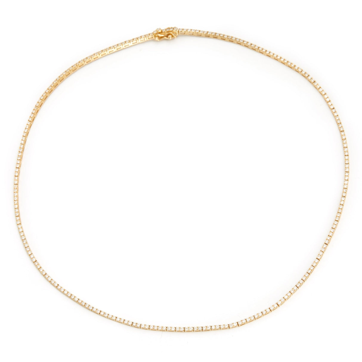 Diamond Tennis Necklace 18k handmade fine jewelry