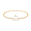 Diamond Trillion Rose Cut Chain Ring 18k gold Stackable ring