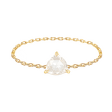 Diamond Trillion Rose Cut Chain Ring 18k gold Stackable ring