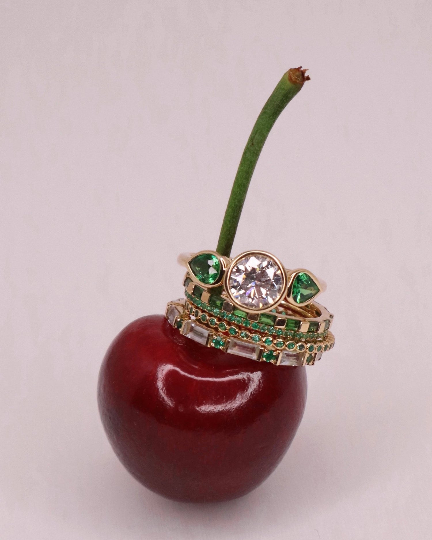 Diamond and Tsavorites Forever Ring