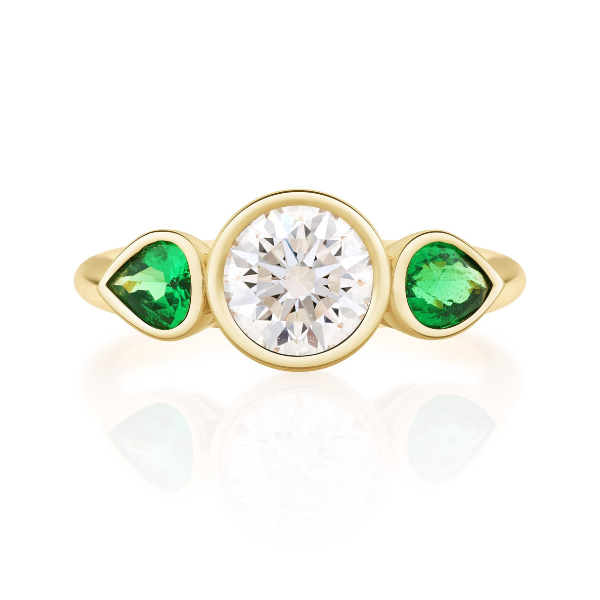 Diamond and Tsavorites Forever Ring