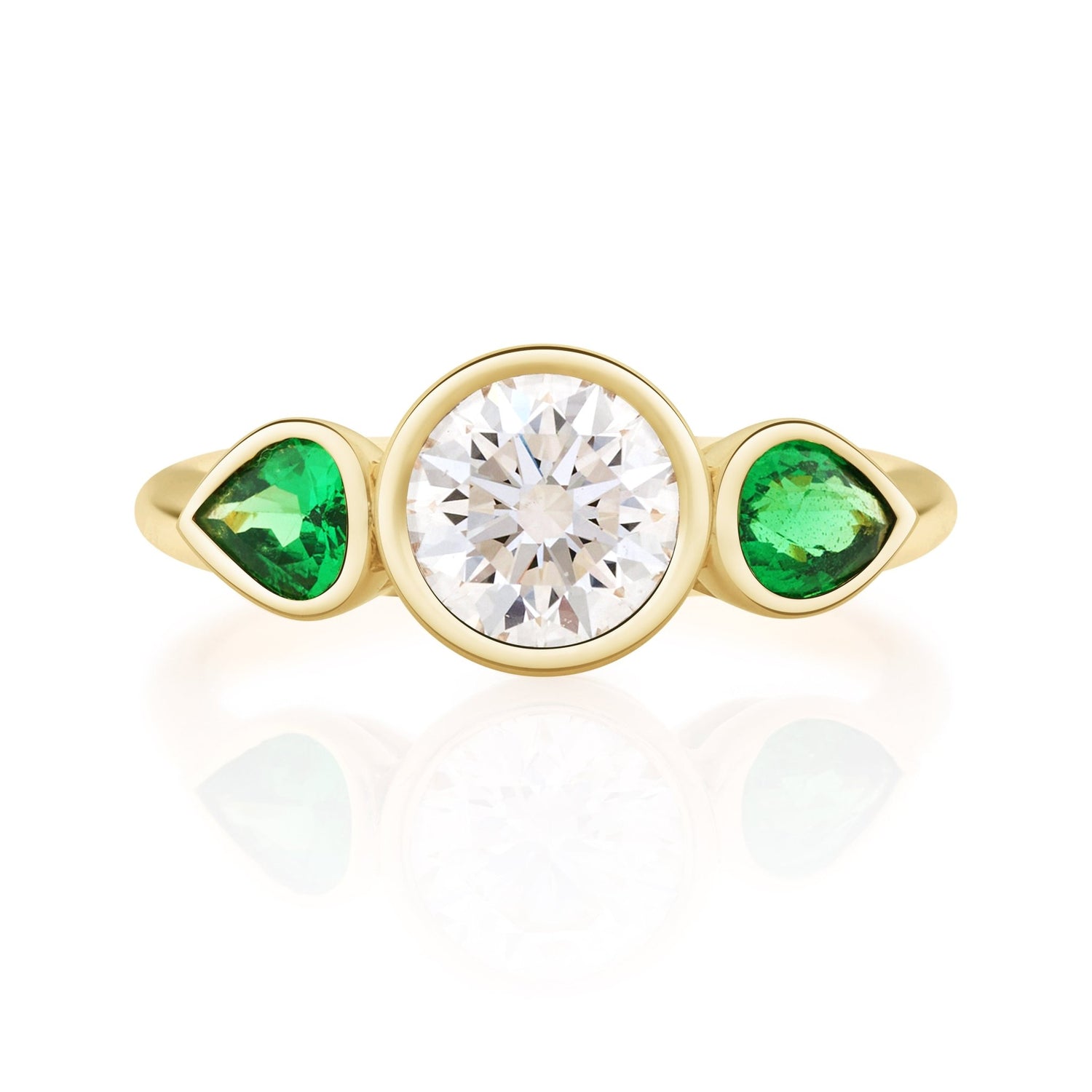Diamond and Tsavorites Forever Ring