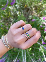 Diamond Crown Ring 18k gold stackable ring on model 2