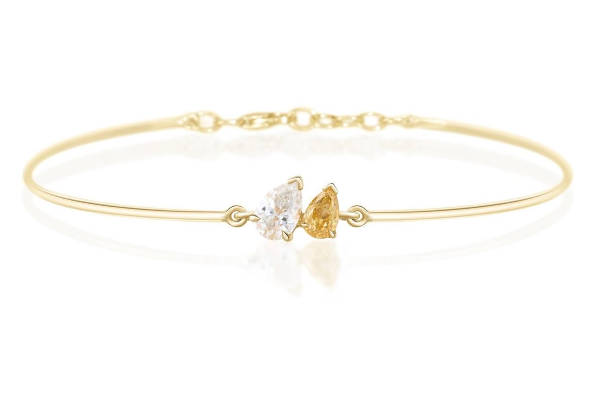 Canary Diamond Double Pear Bangle