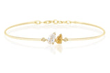 Canary Diamond Double Pear Bangle