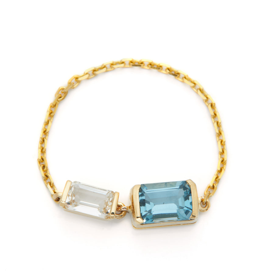 Double topaz Chain Ring