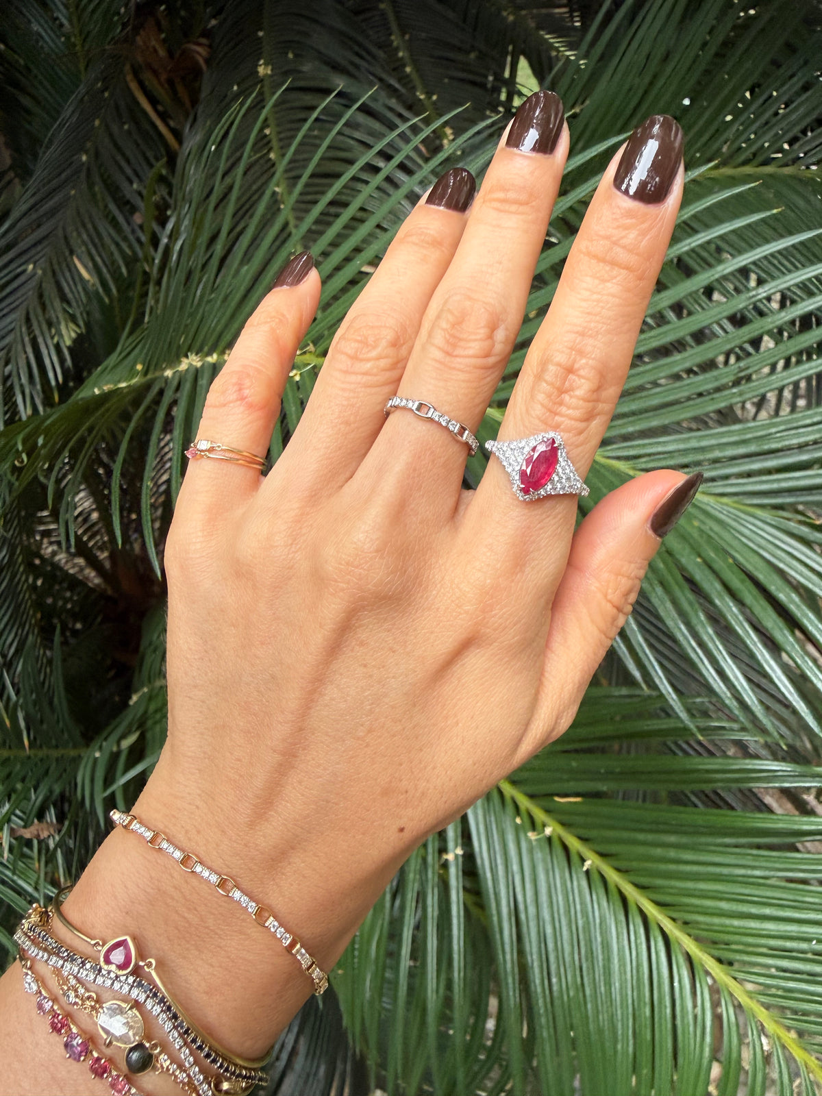 Siam Ruby & Diamond Apex Ring