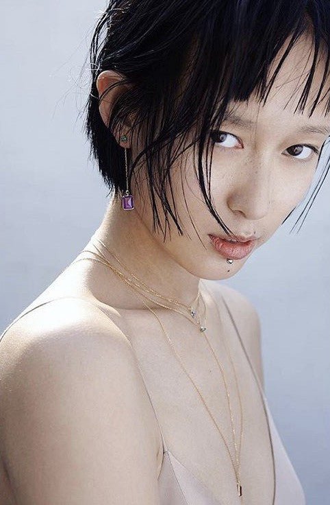 Emerald & Amethyst Earrings