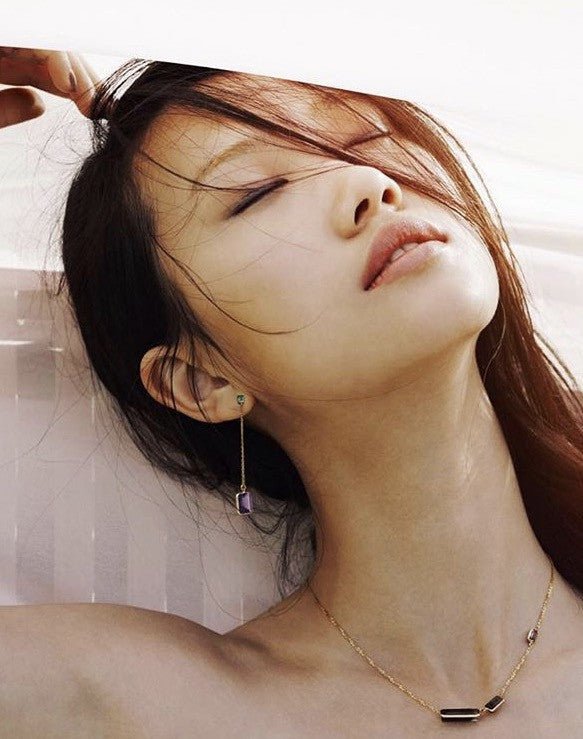 Emerald & Amethyst Earrings