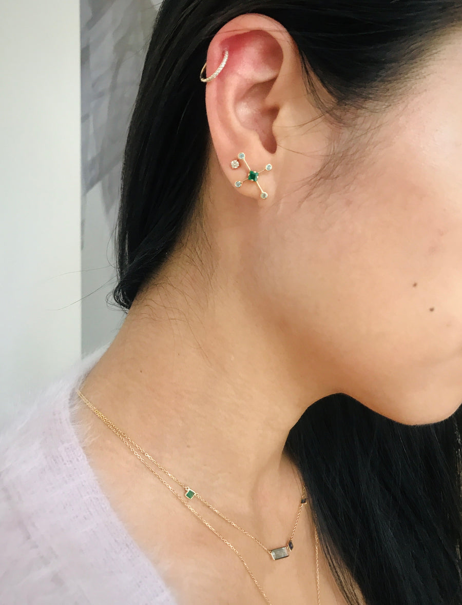 Emerald & Apatite Supernova Earrings