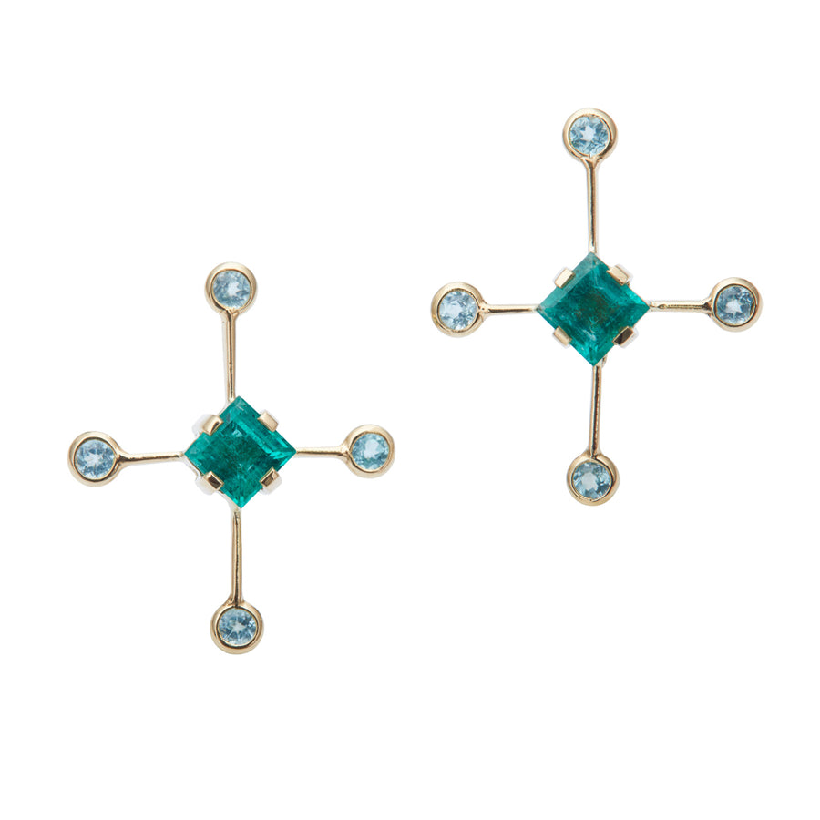 Emerald & Apatite Supernova Earrings