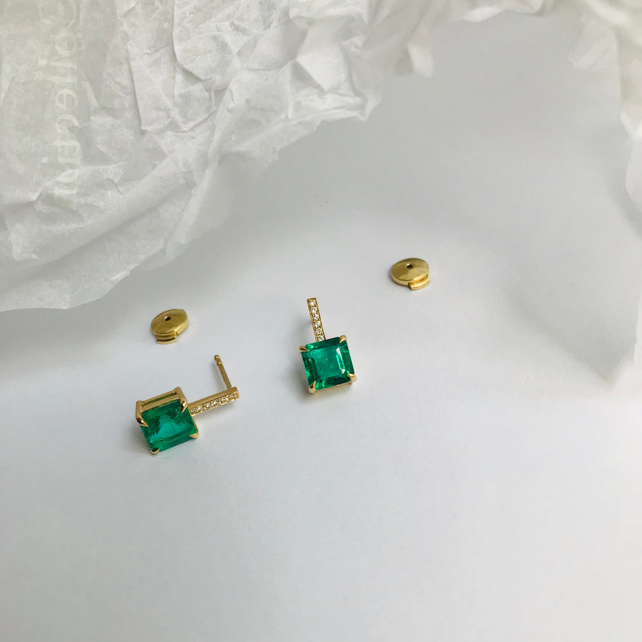 Emerald & Diamond Awakening Pave Earrings