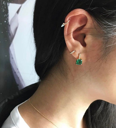 Emerald & Diamond Awakening Pave Earrings