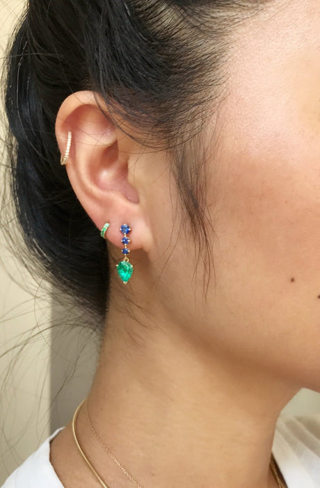 Emerald & Sapphire Arrows Earrings