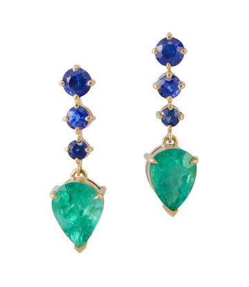 Emerald & Sapphire Arrows Earrings